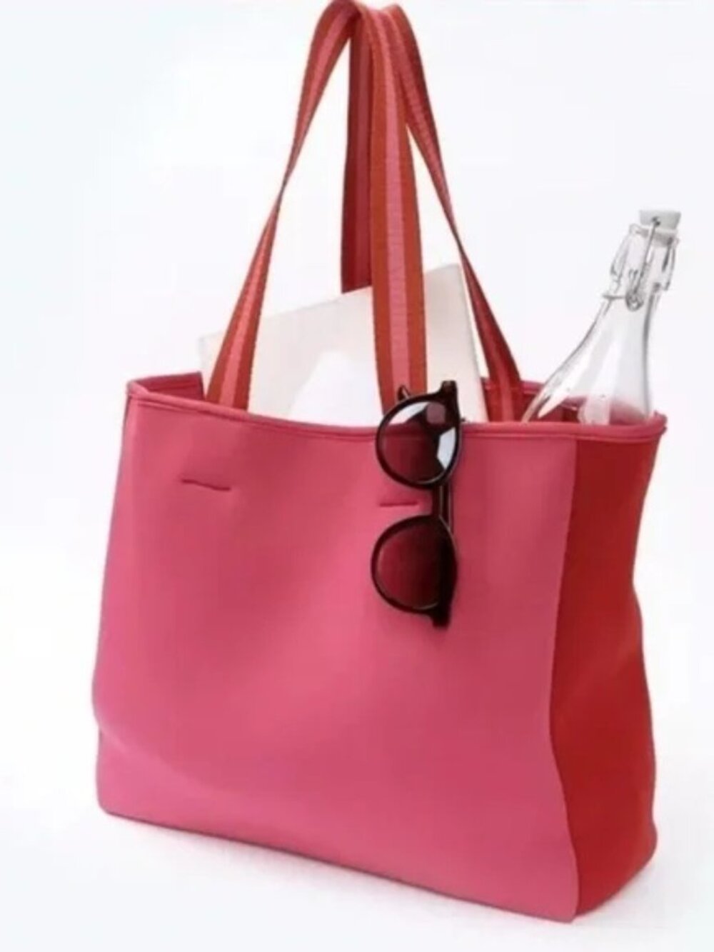 *FLAWED* SummerSalt | Pink and Red Neoprene Tote Beach Bag